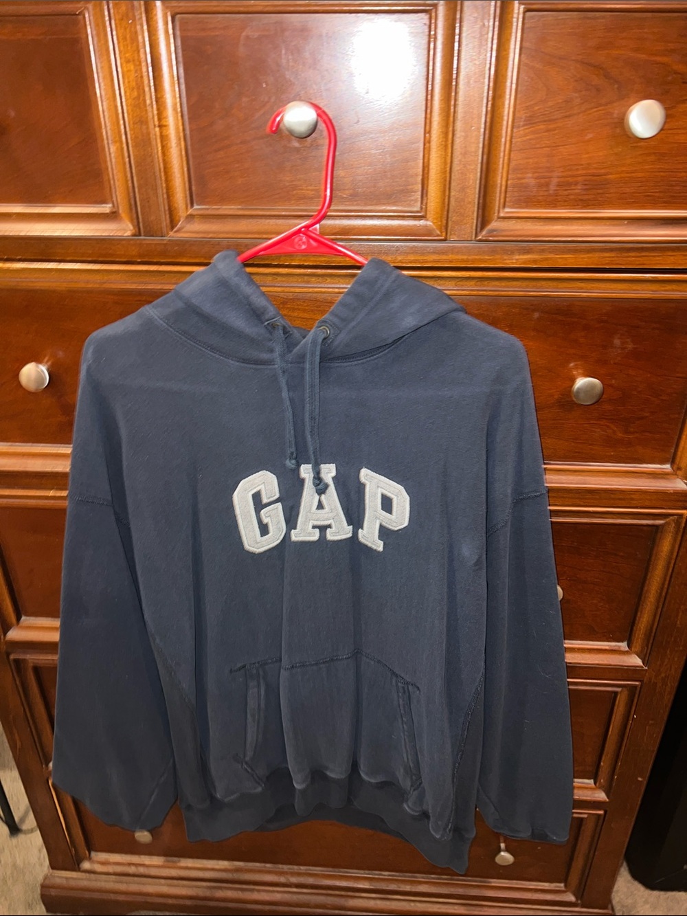 GAP men’s vintage Dark Blue Pullover Hoodie with Logo
